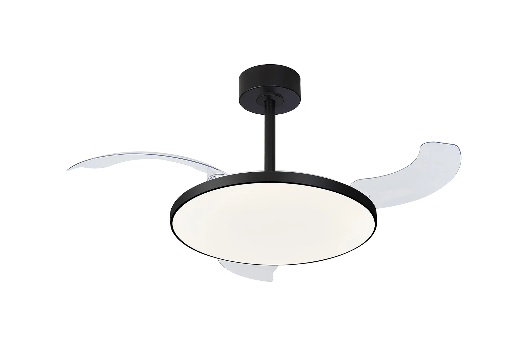 M9055  Slim Fan 50cm 50W LED Dimmable Ceiling Light With Built-In 30W DC Fan, 2700-5000K Remote Control, 5500lm, Black